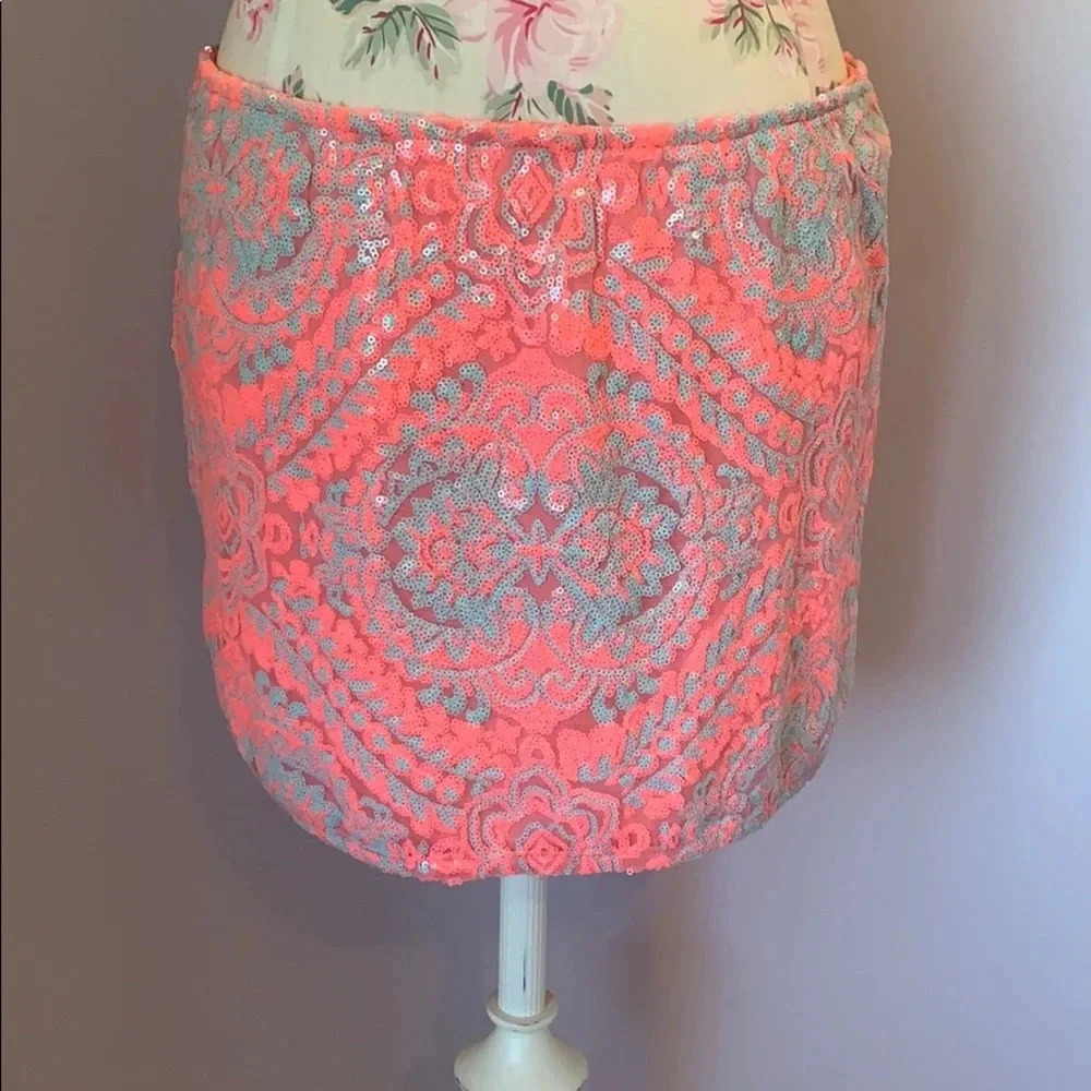 Sequin skirt size M peach/pink and grey